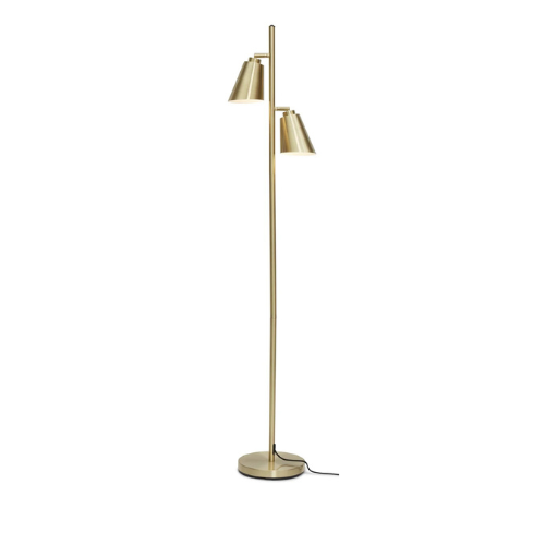 It's About Romi Vloerlamp ijzer Bremen 2-kap h.162x45cm/kap 18x15cm, goud